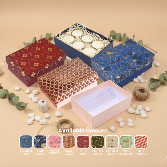 Gold Foil Rigid Top Bottom Box (6x4x2 inch)