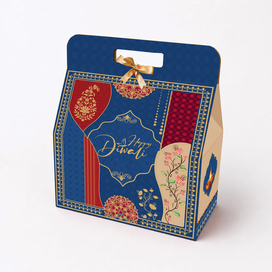 Diwali Corrugated Handle Hamper Box 8x4x12 inch Design 001 - custom packaging box