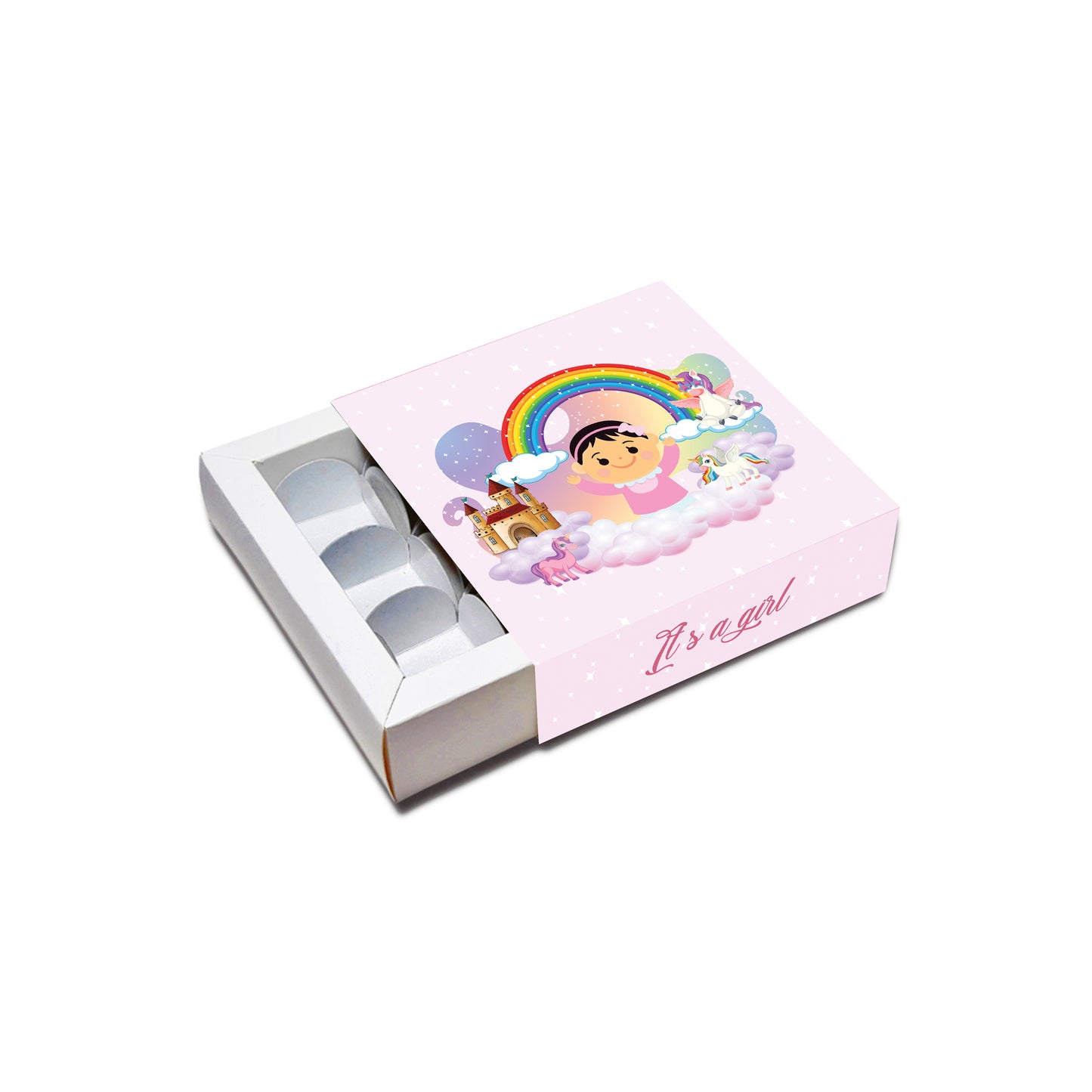It's a Girl Chocolate Box for 9 Cavity (ID 5x4.72x1.6 inch)