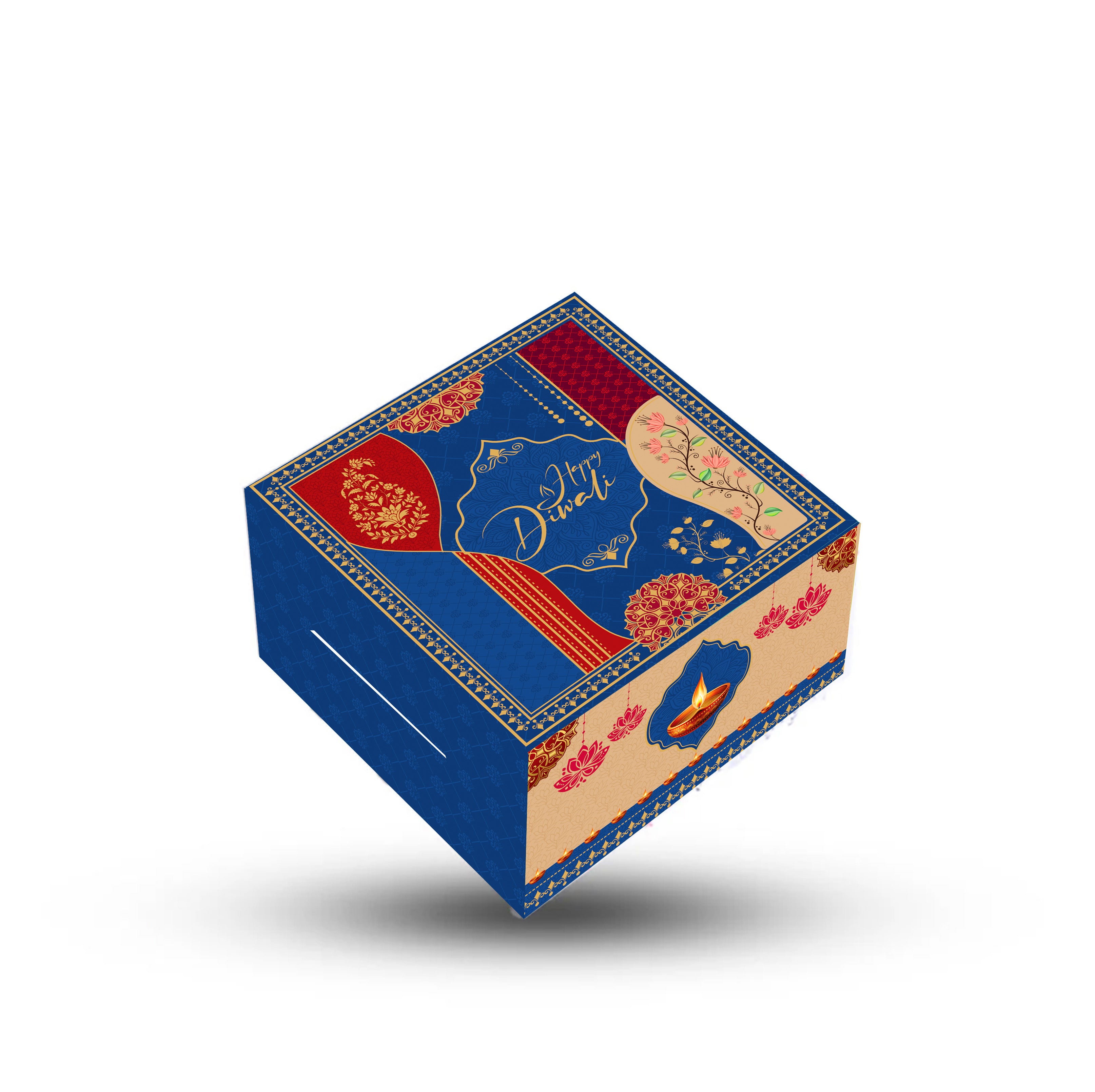 Diwali Laddo Box 3.5x3.5x1.5 inch Design 001 - front