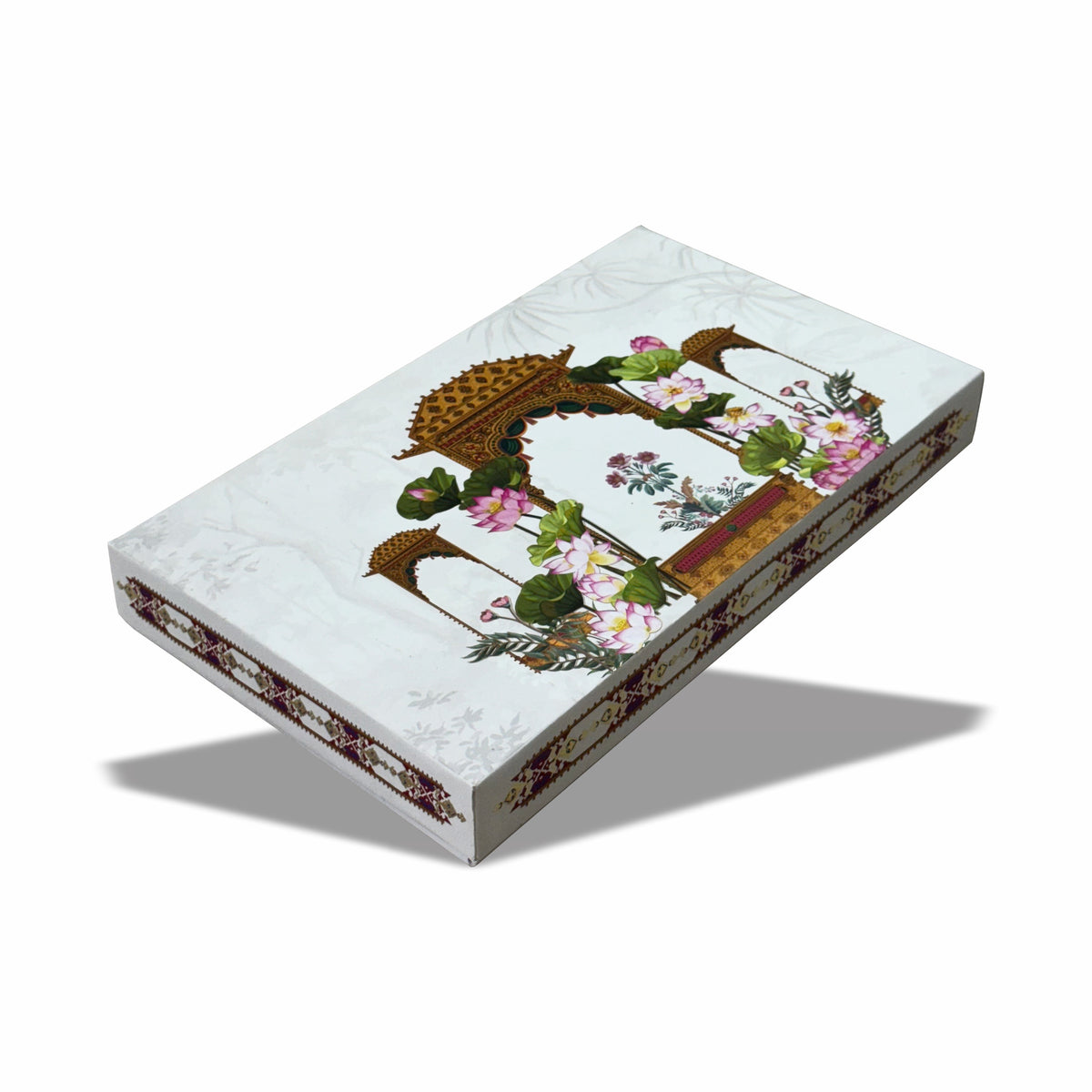 1 Kg Kappa board mithai box with Lotus Palace Gold Foil design, ideal for weddings, Diwali, sweet shops, festive gifting and bulk orders.