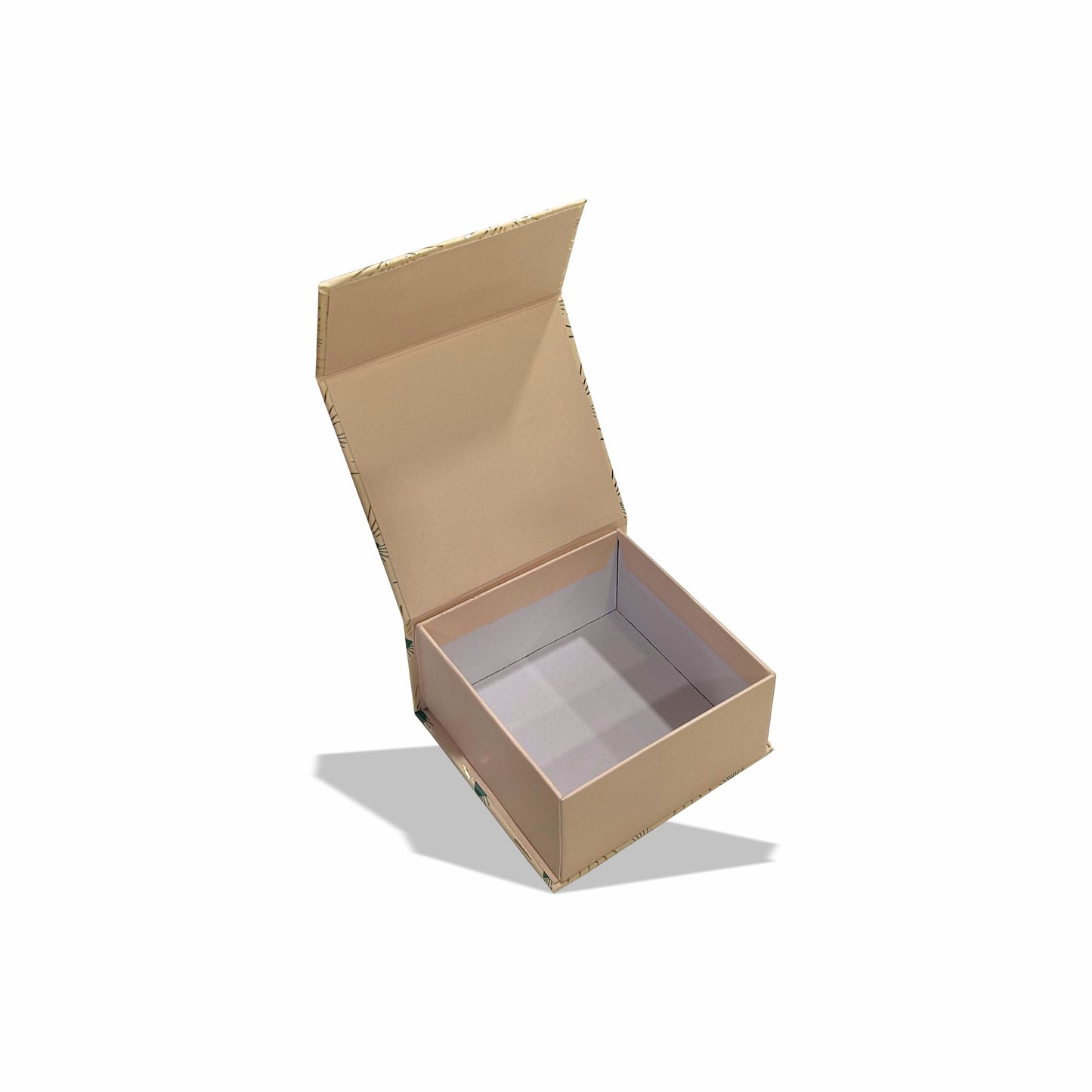 Golden Blush : Magnetic Pattern Rigid Hamper Box (4x4x2 inch)