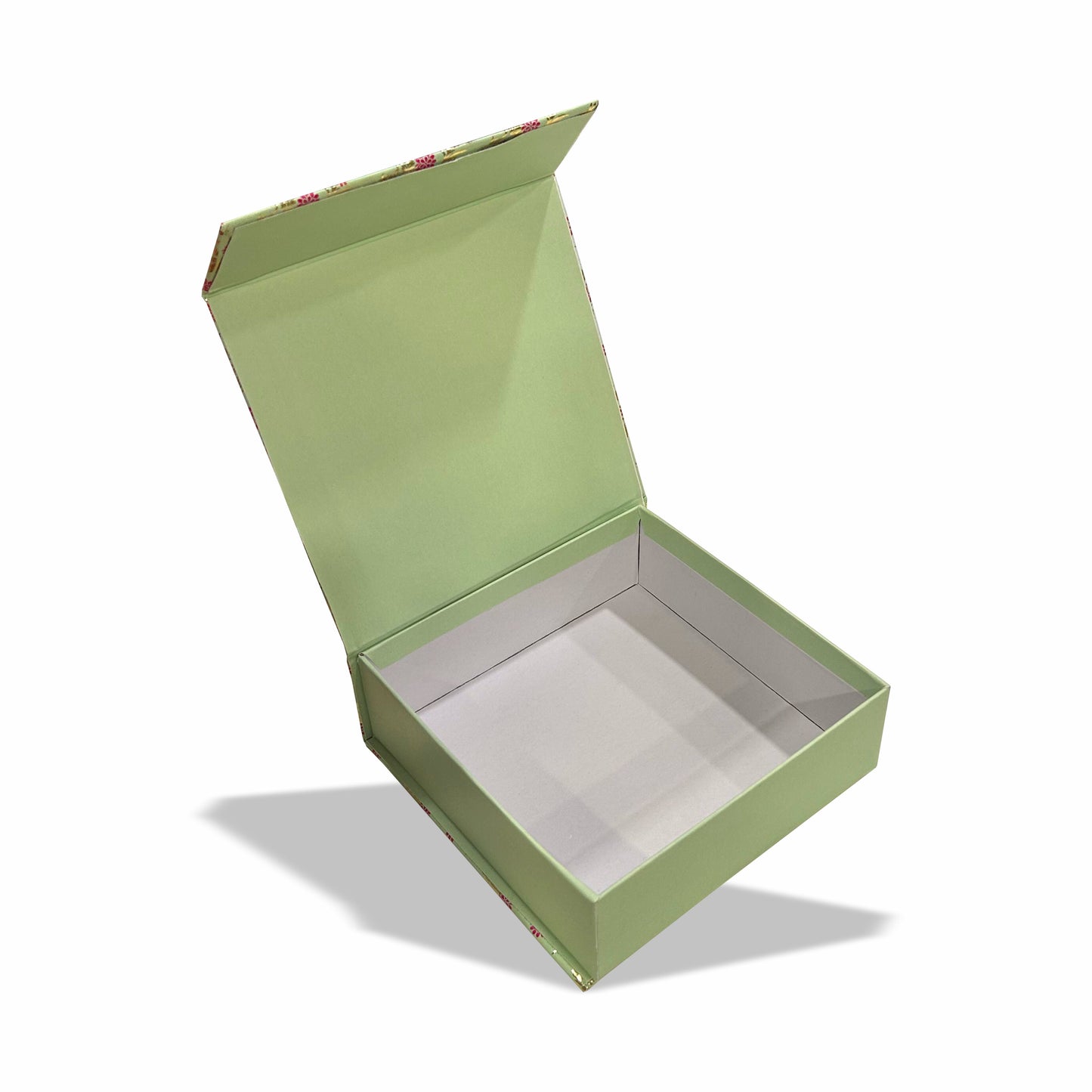 Mint Blossom Magnetic Pattern : Rigid Hamper Box (6x6x2 inch)