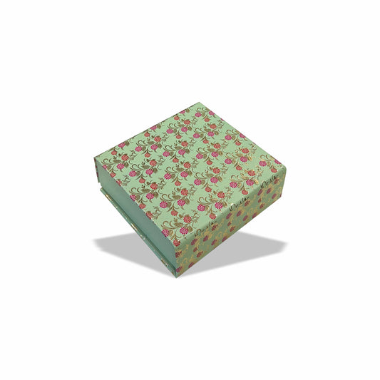 Mint Blossom Magnetic Pattern : Rigid Hamper Box (6x6x2 inch)