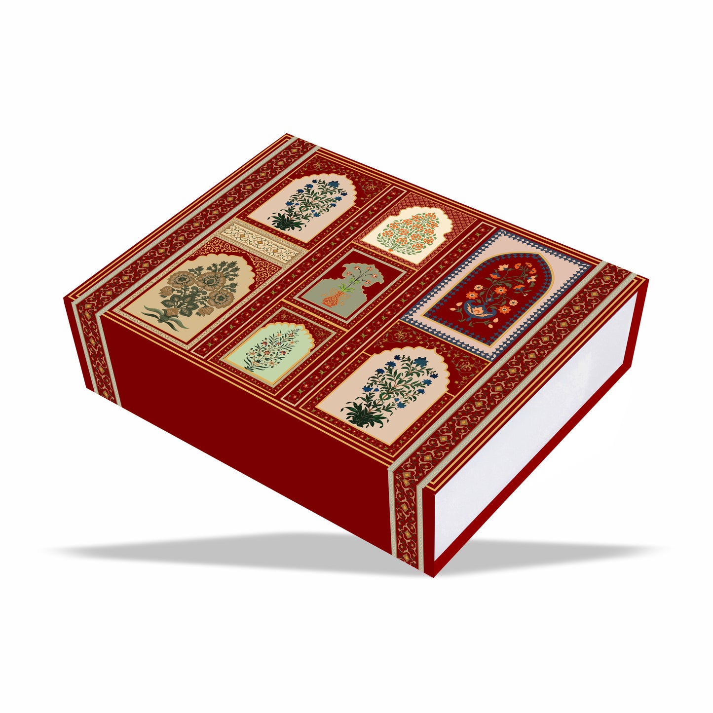 Royal Jharokha Magnetic Rigid Hamper Box with Gold Foil (9x7x2 inch)