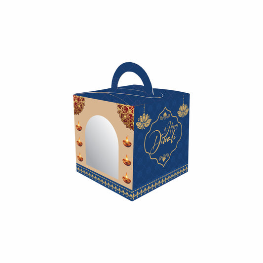 Diwali Cupcake Box 1 Cavity (3.5×3.5×3.5 inch) - Design 001