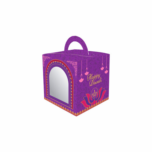 Diwali Cupcake Box 1 Cavity (3.5×3.5×3.5 inch) - Design 002