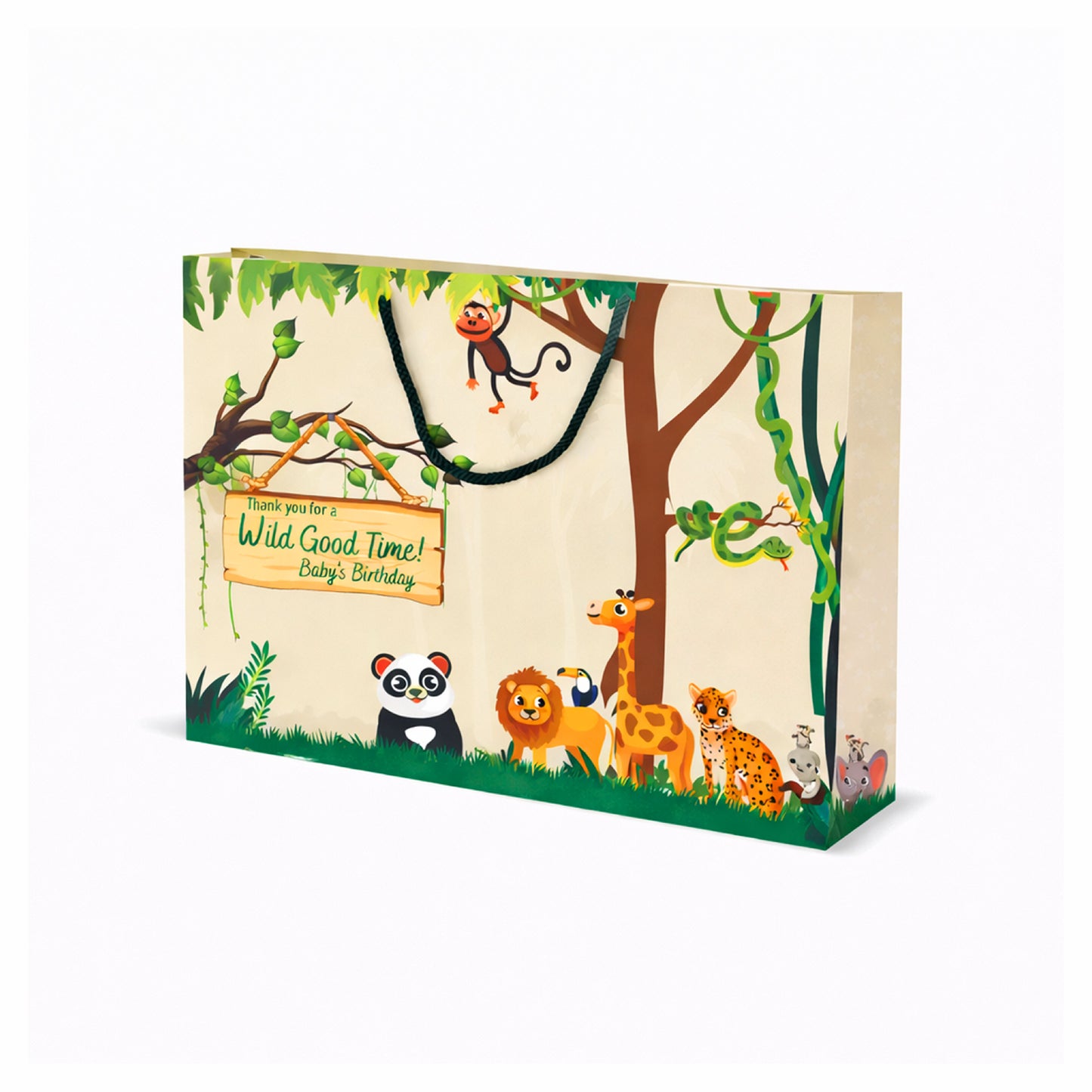 Jungle Safari Theme Paper Bag 12x4.5x9 inch