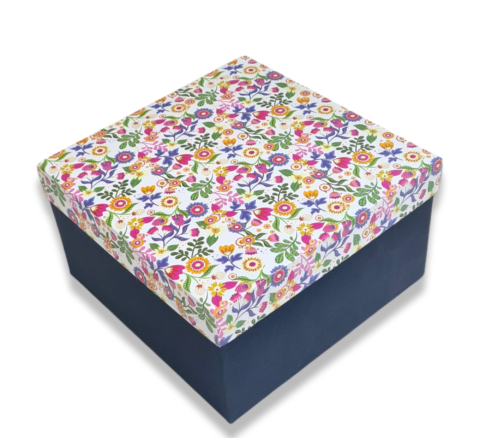 Floral Design Rigid Hamper Box (7x7x4