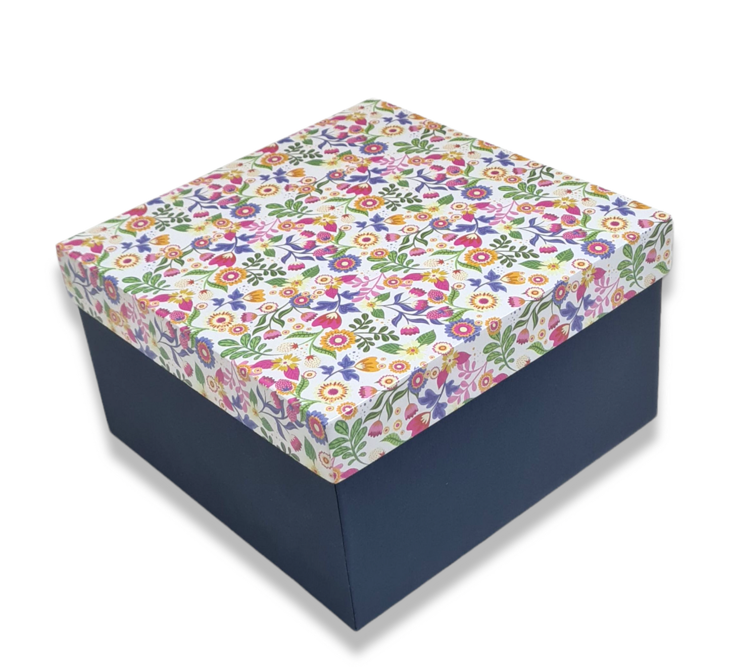 Floral Design Rigid Hamper Box (7x7x4