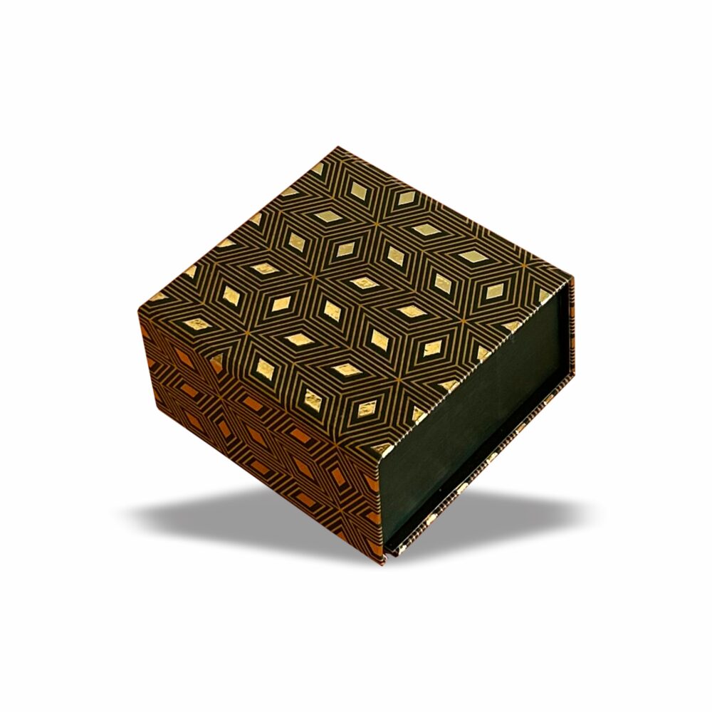 Emerald Green Gold Foil Magnetic Rigid Box (3.5x3.5x1.5 inch)