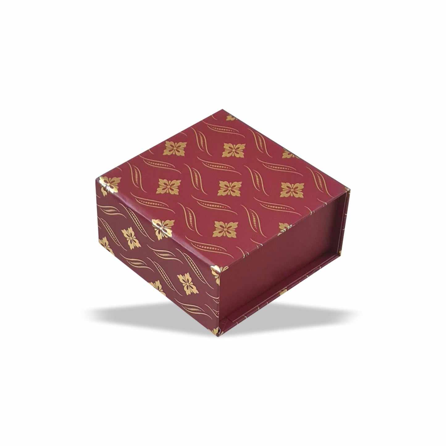 Brick Red Magnetic Pattern : Rigid Hamper Box (4x4x2 inch)