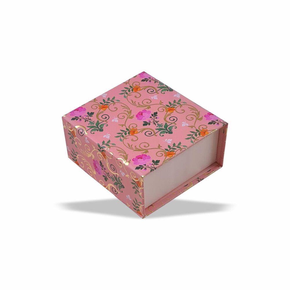 Peach Perfect Gold Foil Magnetic Rigid Box (3.5x3.5x1.5 inch)