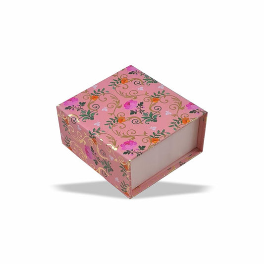 Peach Perfect Gold Foil Magnetic Rigid Box (3.5x3.5x1.5 inch)
