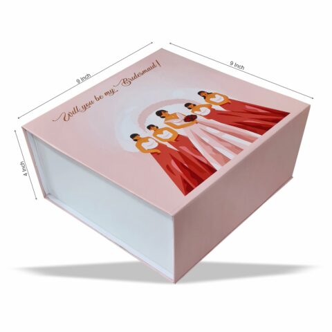 “Bridesmaid” Magnetic Rigid Hamper Box (9x9x4 inch)