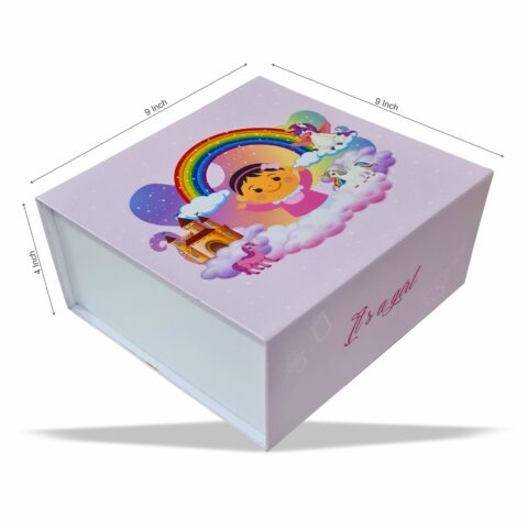 “It’s a girl” Magnetic Rigid Hamper Box (9x9x4 inch)