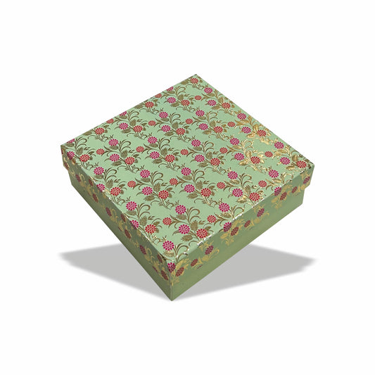 Mint Blossom Rigid Hamper Box (6x6x2inch)