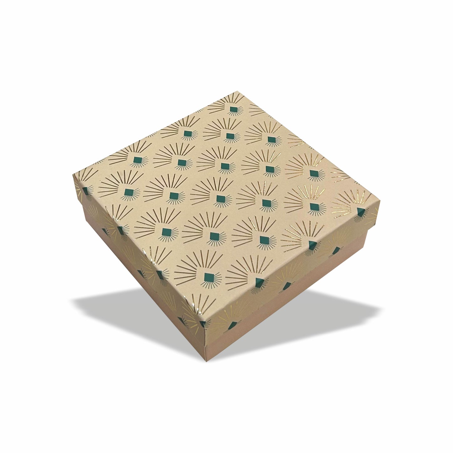 Gold Foil Top Bottom Rigid Box (3.5x3.5x1.5 inch)