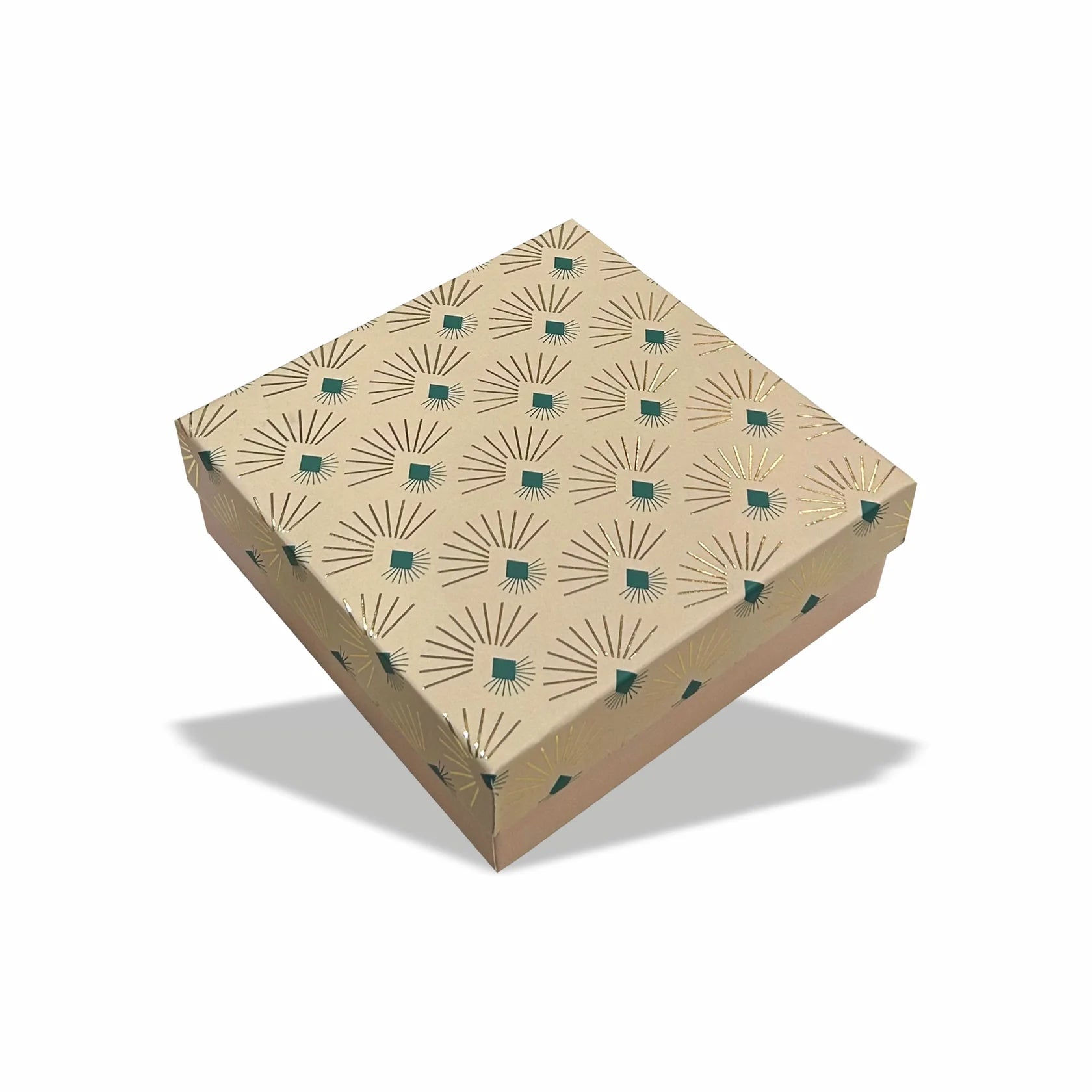 Golden Blush Gold Foil Top Bottom Rigid Box (3.5x3.5x1.5 inch)