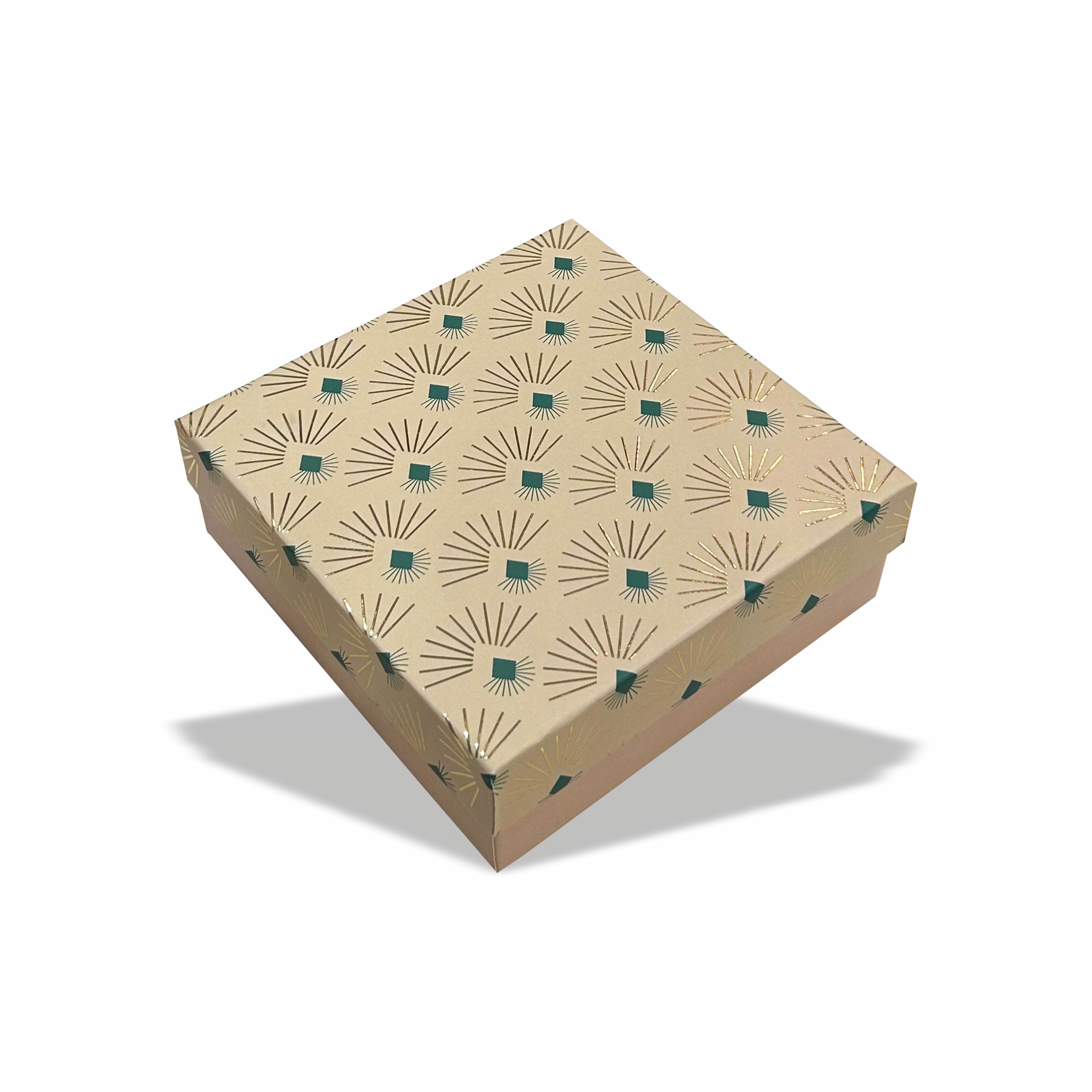 Golden Blush :Gold Foil Rigid Hamper Box (8x8x4 inch)