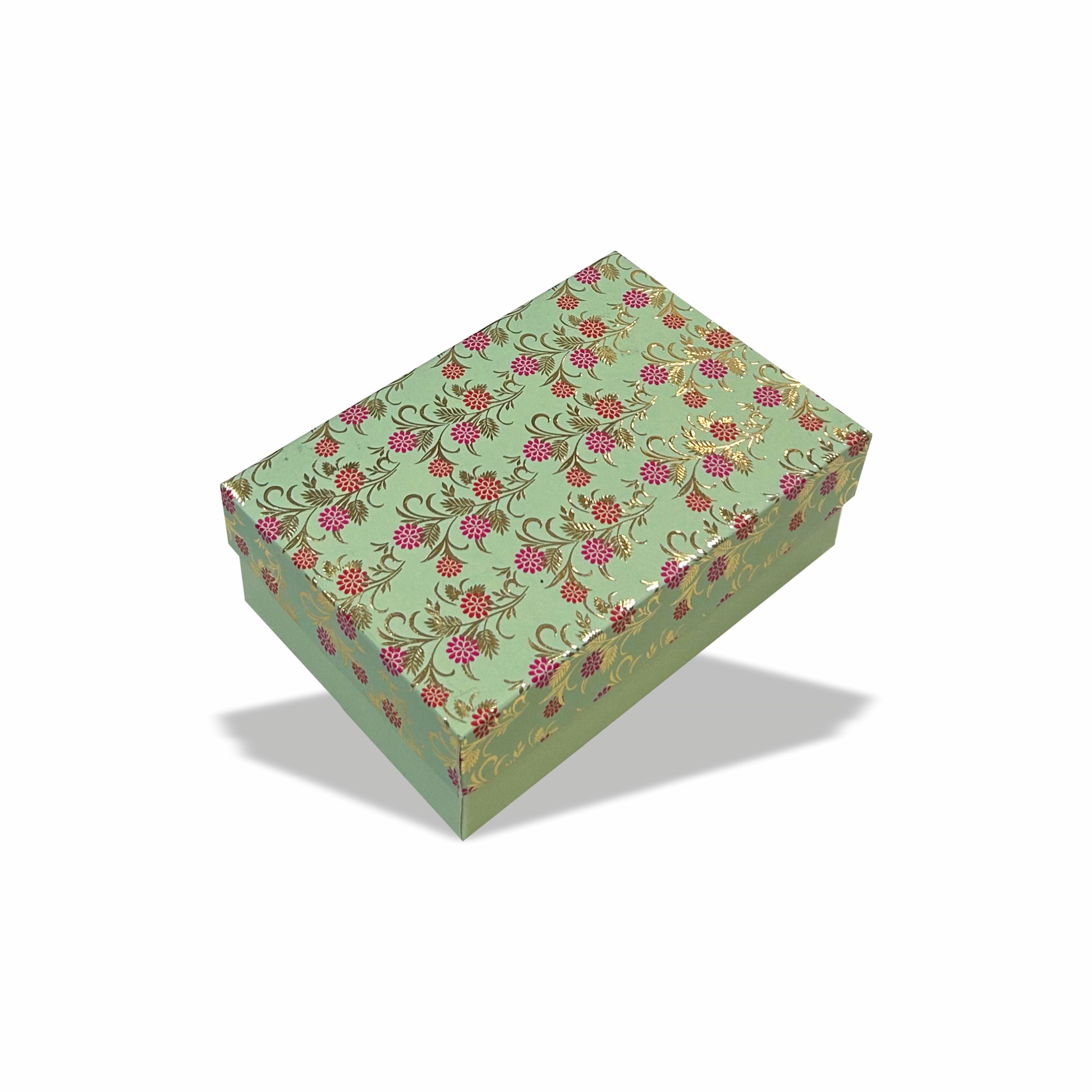 Mint Blossom : Gold Foil Rigid Hamper Box (6x4x2 inch)