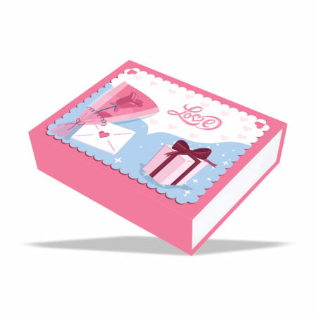 Valentine Collection : Pink Magnetic Rigid Hamper Box (9x7x2 inch)