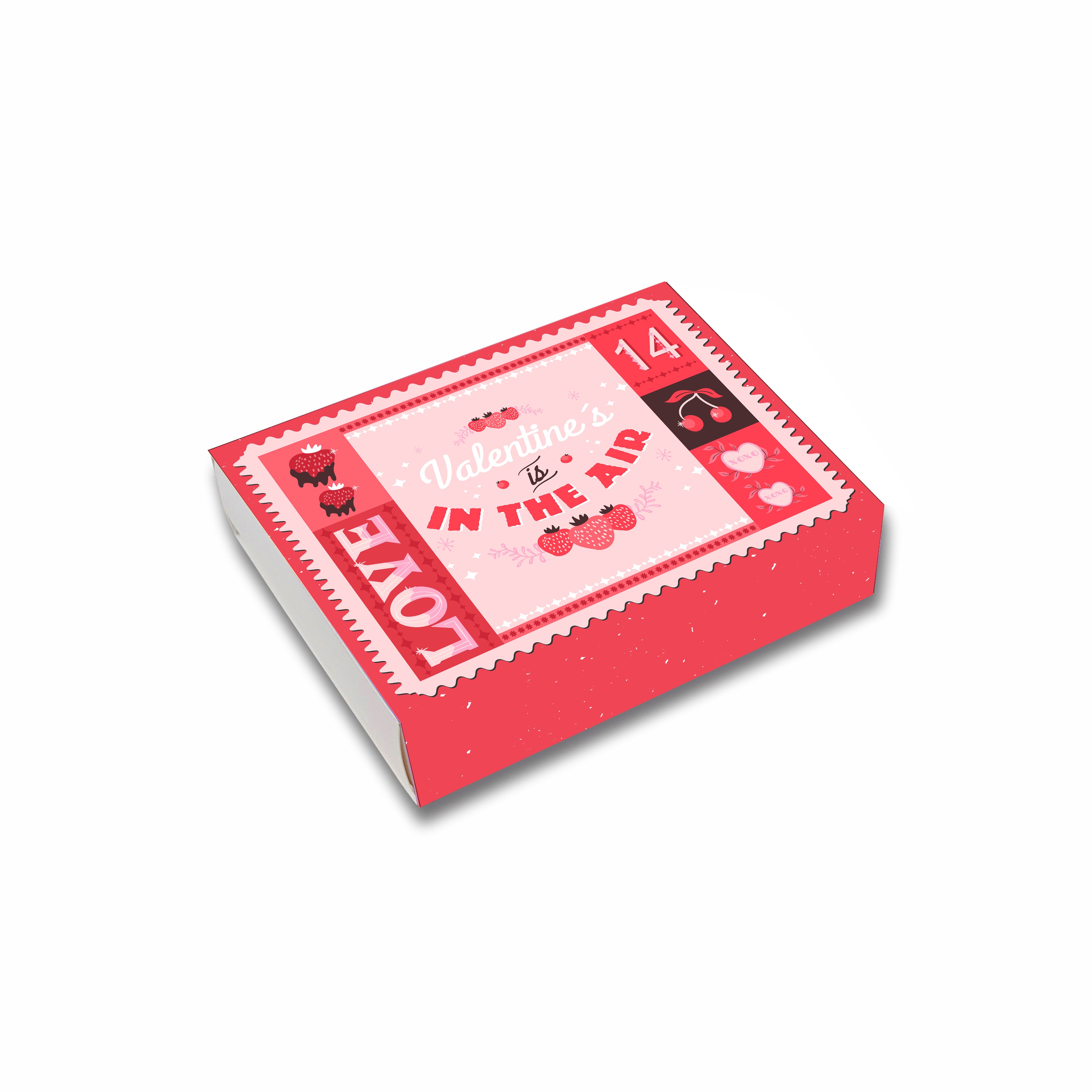 Valentine : Rose Pink Chocolate Box for 12 Cavity (ID 6.69x5x1.6 inch)