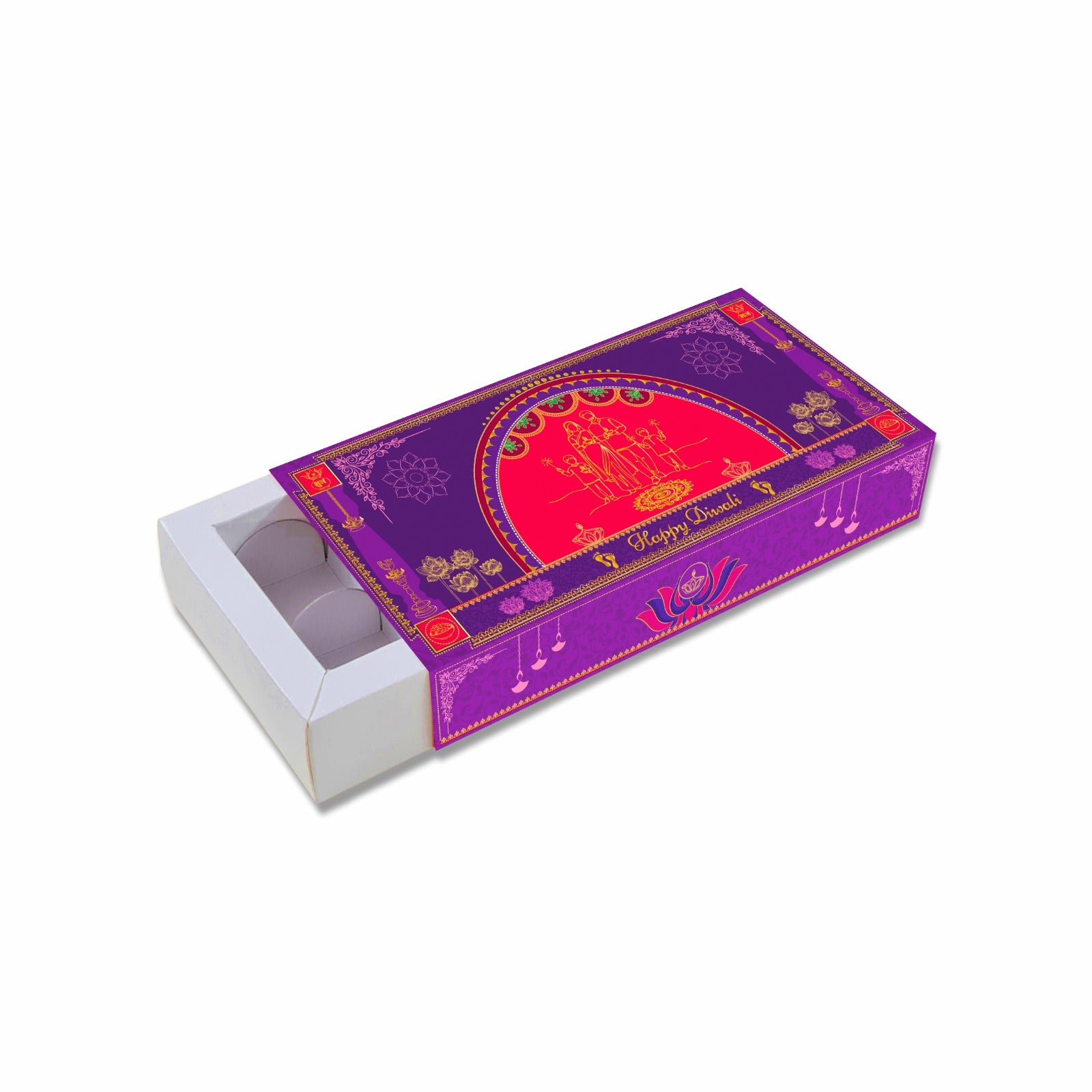 Diwali Chocolate Box 12 Cavity Gold Foil Design 002 - custom packaging box