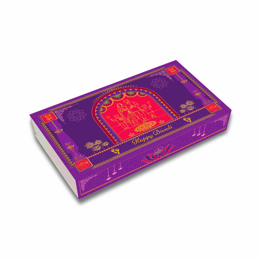 Diwali Chocolate Box 18 Cavity Gold Foil Design 002 - front