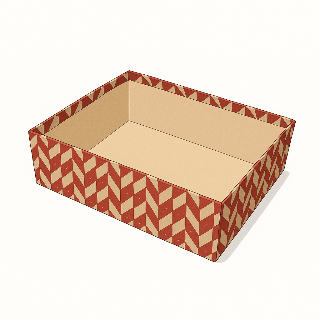 Red Royal RhombusGold Foil Rigid Tray (10x8x4 inch)