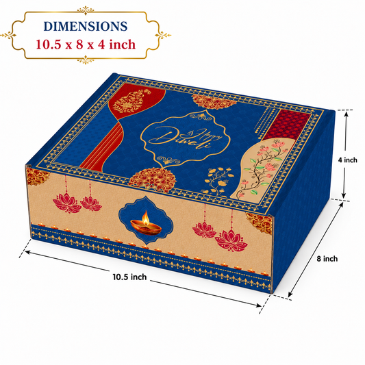 Diwali Corrugated Hamper Box 10.5x8x4 inch Design 001 - front