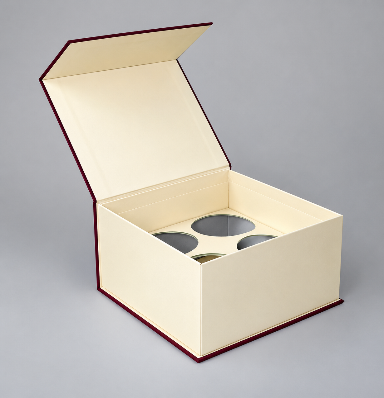 Royal Peacock 4 Jar Hamper Box (Rigid Magnetic Pattern) with Custom Logo Print