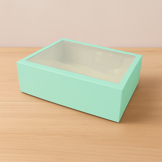 Pastel green Hamper Tray With Transparent Lid (10x7x3)