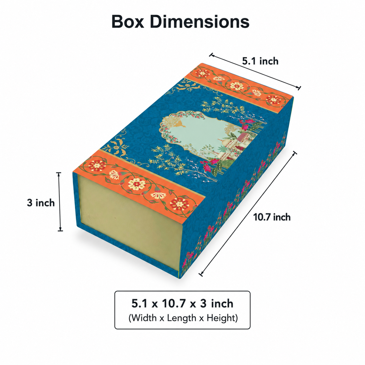 Shahi Darbar 3 Jar Hamper Box (Rigid Magnetic Pattern) with Custom Logo Print
