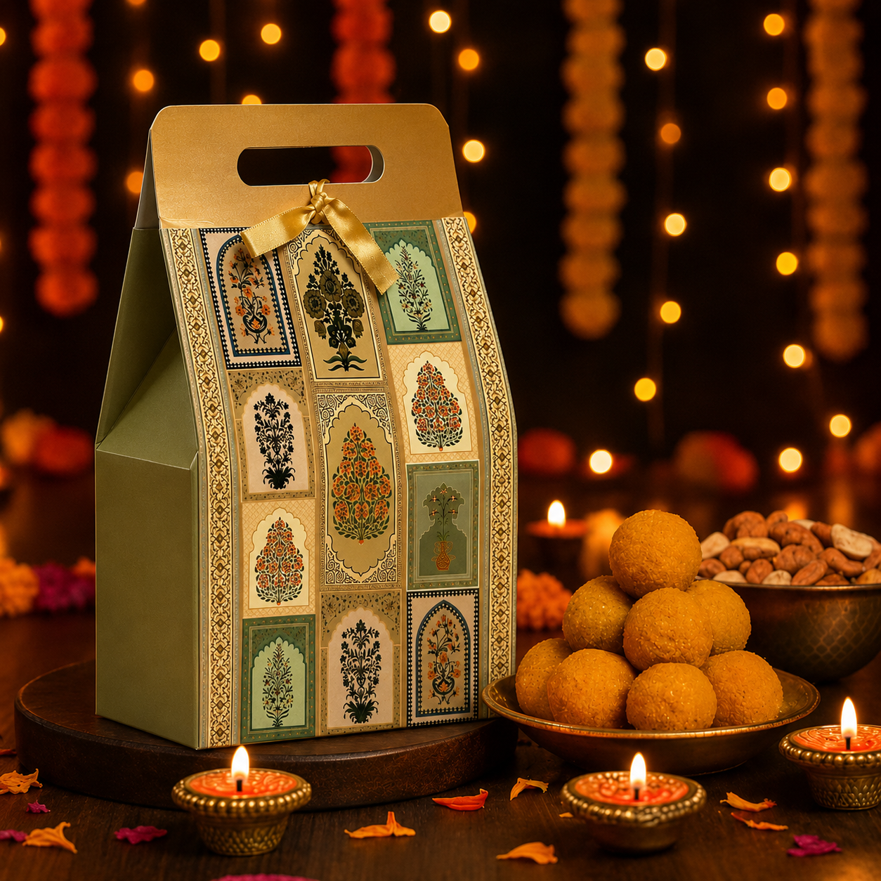 Royal Jharokha Corrugated Hamper Box (8x4x12 inch)