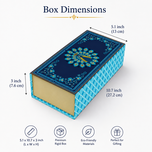 Royal Peacock 3 Jar Hamper Box (Rigid Magnetic Pattern) with Custom Logo Print