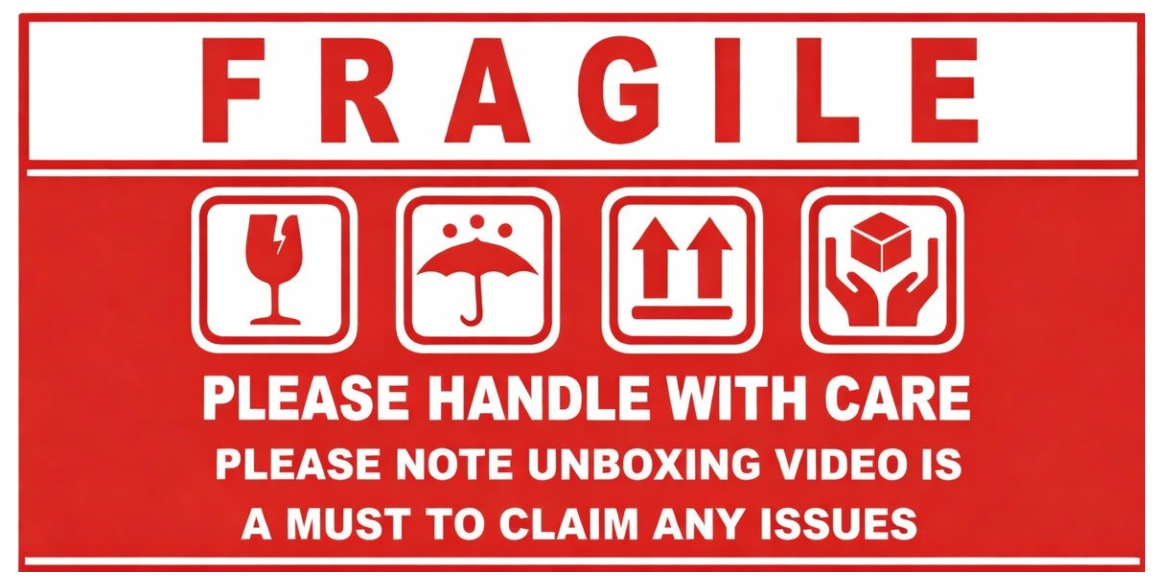 Fragile Rectangle Stickers