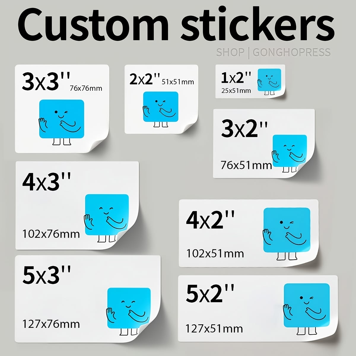 Round Edge Rectangle Stickers