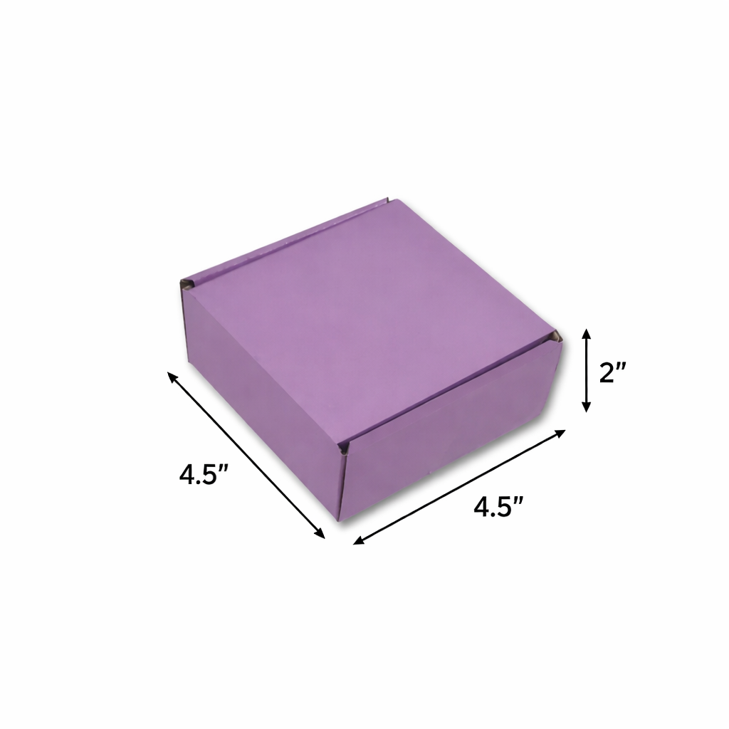 4.5x4.5x2 Inch Lavender Color Candle Corrugated Hamper Box for Scented Candle Packaging and Custom Branding by ImpressionCartd