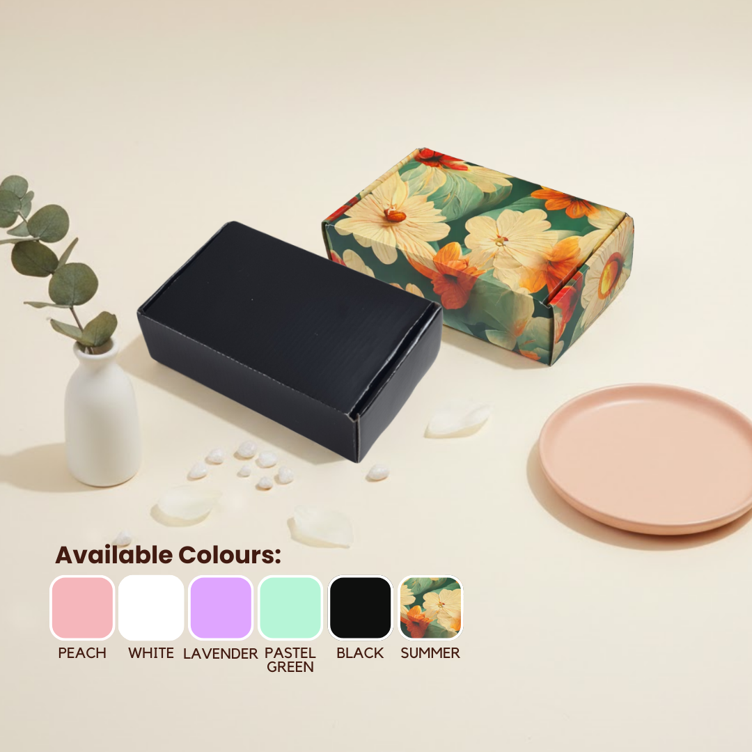 multipurpose bakery and soap packaging box measuring 4 × 2.5 × 1 inch, made from 300 GSM food-grade board.