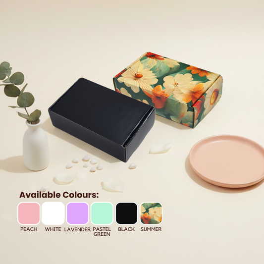 multipurpose bakery and soap packaging box measuring 4 × 2.5 × 1 inch, made from 300 GSM food-grade board.