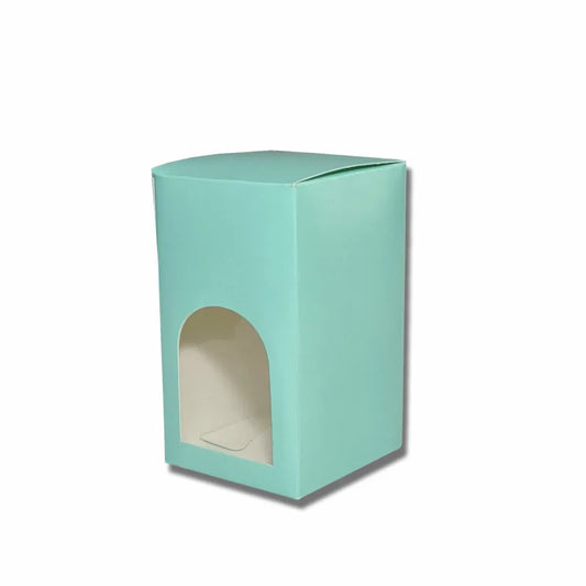 Pastel green cookie box measuring 5 x 3 x 3 inches for small cookie assortments and bakery gifting.