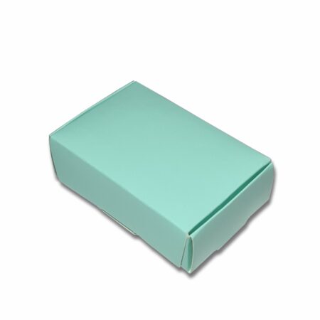 Pastel green multipurpose packaging box for handmade soap, small candles and gifts, measuring 4 × 2.5 × 1 inch