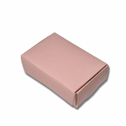 Plain peach-coloured multipurpose packaging box for handmade soap, small candles and gifts, measuring 4 × 2.5 × 1 inch