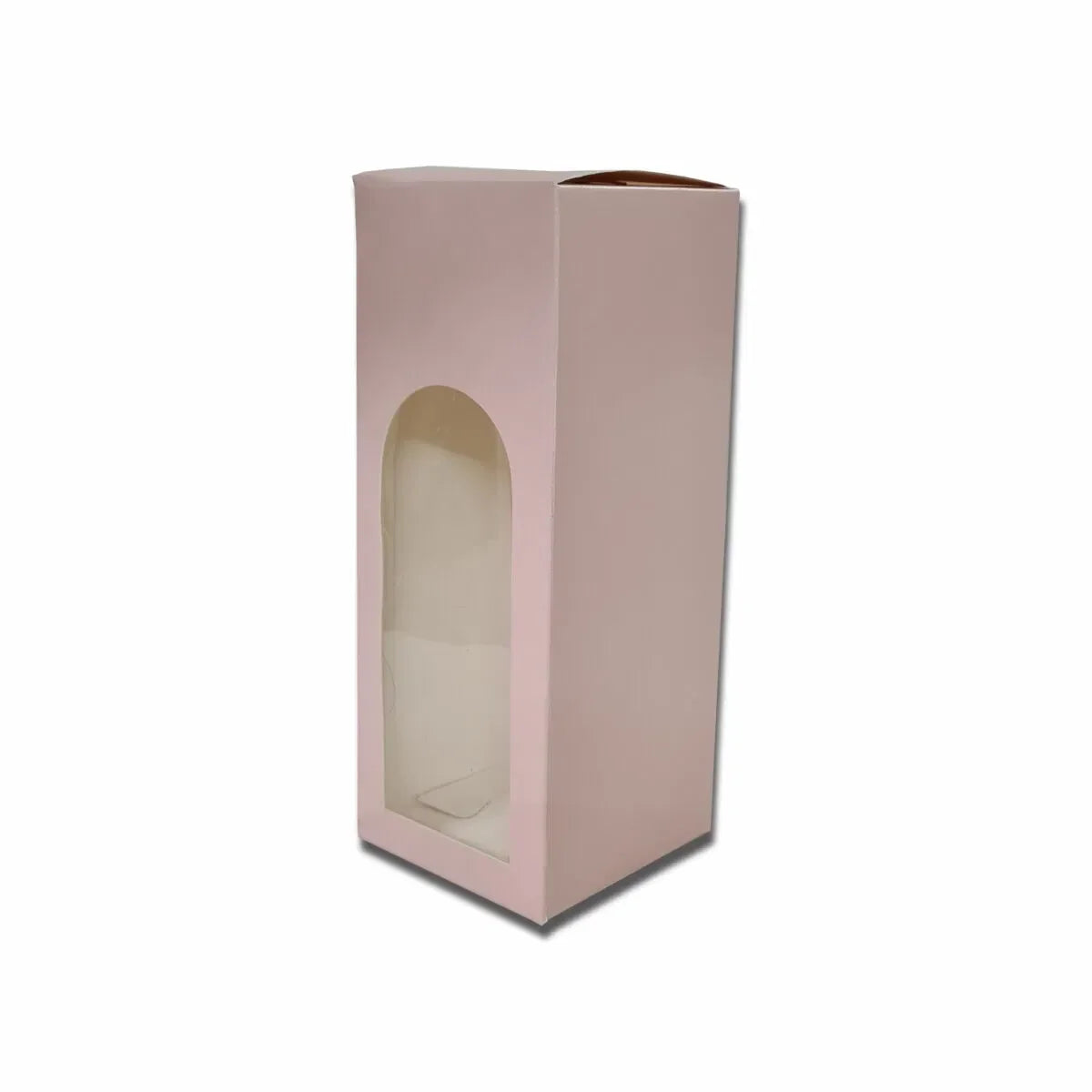 Peach cookie packaging box measuring 7.5 x 3 x 3 inches, designed to hold approximately 9–10 cookies.