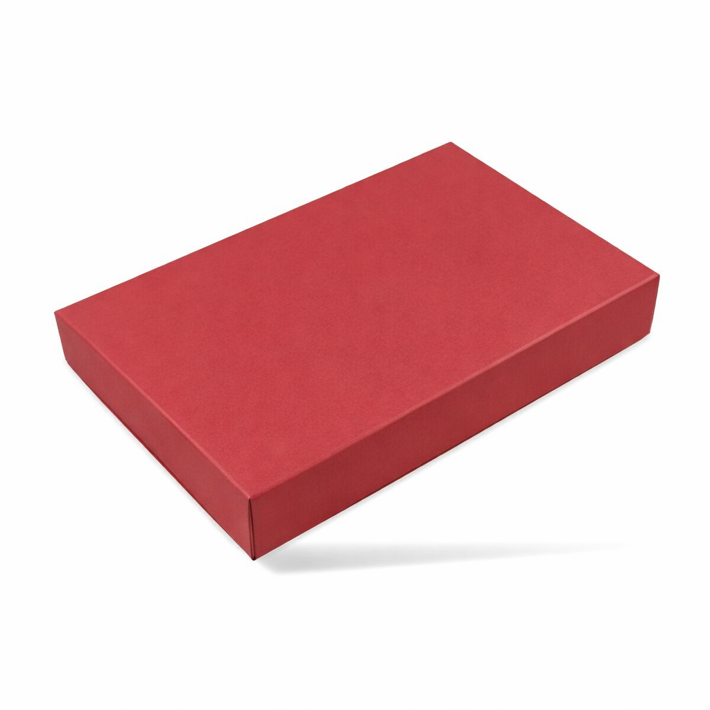 Red Rigid Box Top Bottom (12.2x7.1x1.5 Inch) for festive gift packaging, corporate gifting, wedding gifts and luxury retail packaging.