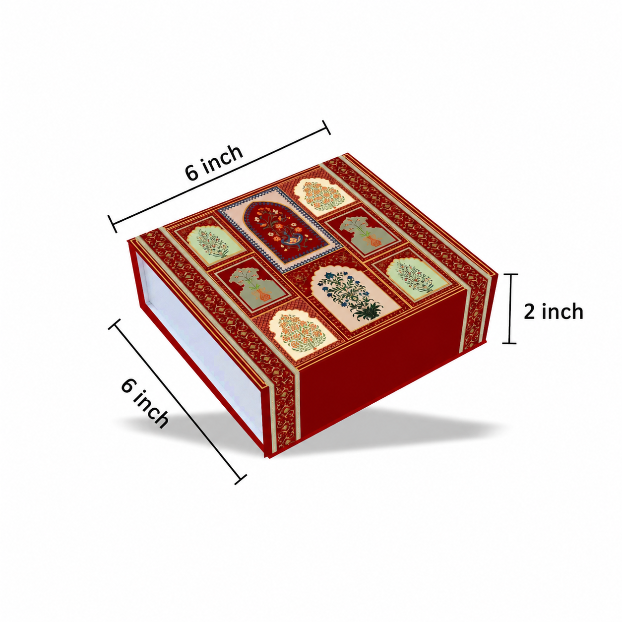 Royal Jharokha gold foil magnetic rigid hamper box from ImpressionCart