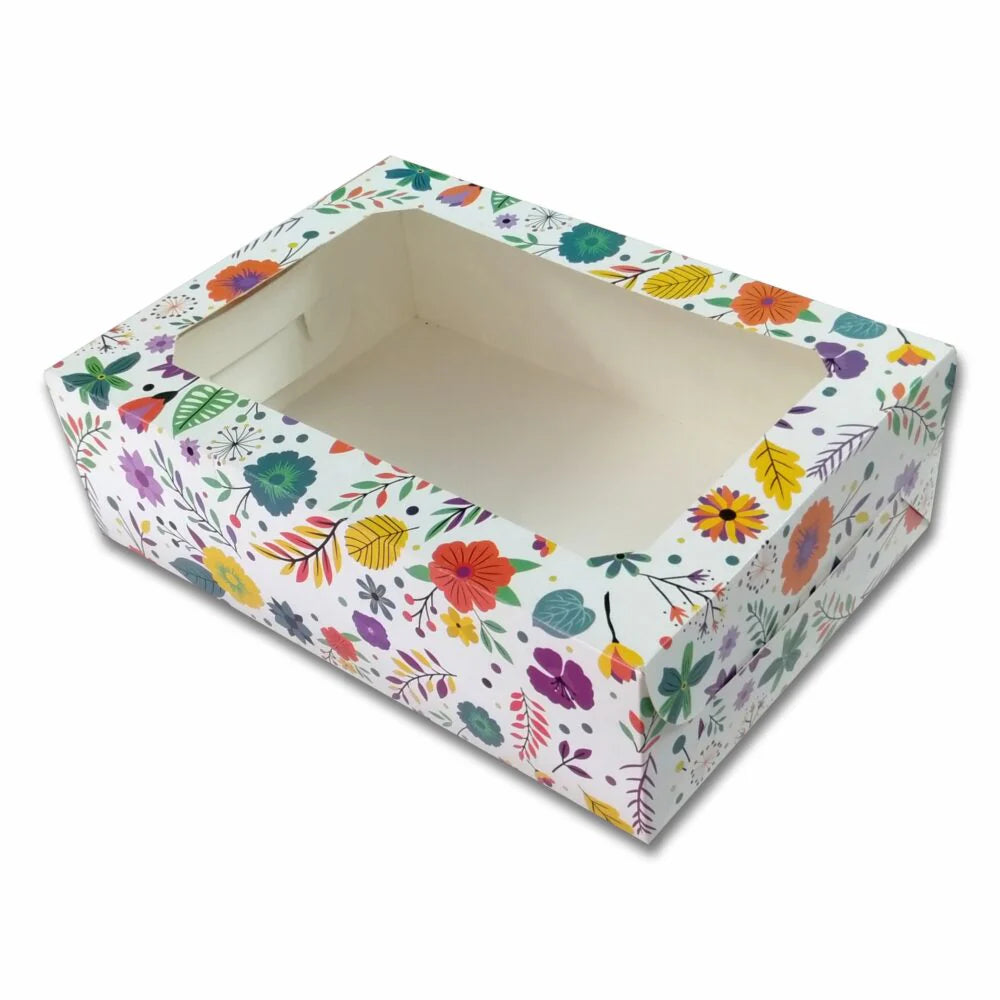 Spring Flat Cup Cake Box 6 Cavity (10x7x3 inch)