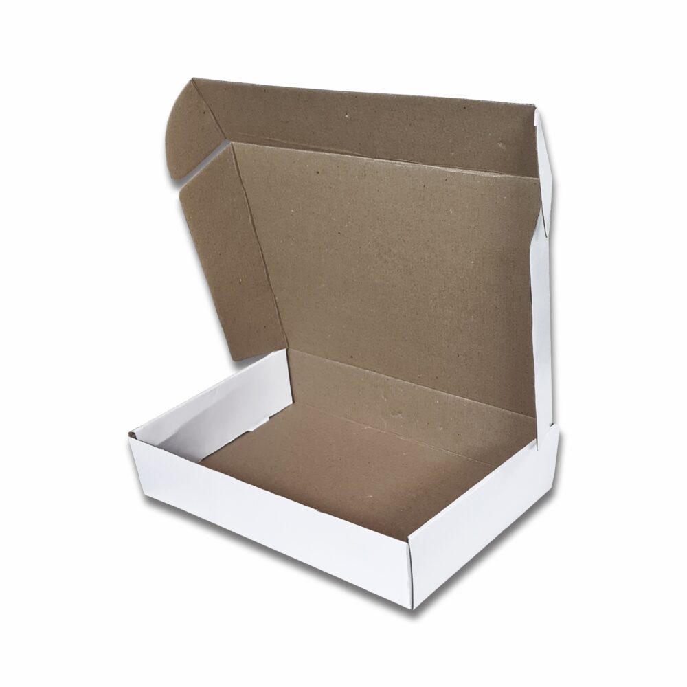 White Corrugated Hamper Box (14x14x3.5″)