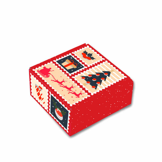 Christmas Collection : Pink Corrugated Hamper Box (6″x6″x3″ inch)